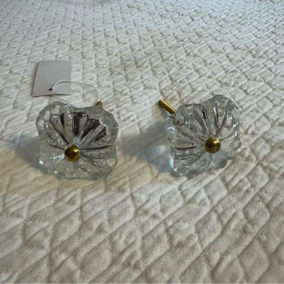 Anthropologie Helena Knobs - Glass and Gold Drawer Knobs - Picture 1 of 4